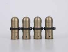 The cartridge is completely inert and simulates a loaded round of 40 mm HE ammunition in size, shape and weight.