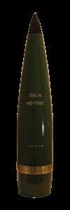 LARGE CALIBER AMMUNITION 155 mm HE High Explosive round with hollow base The 155 mm High Explosive (HE) round is a cost effective solution for maximum performance