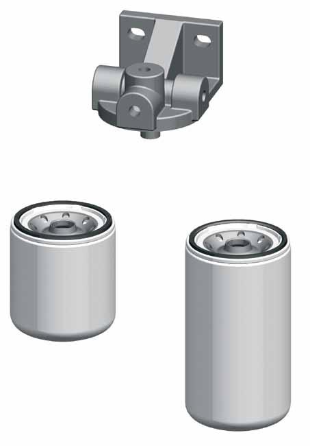 FUEL FILTRATION Fuel Heads & Filters Filter Dia. 93 MM (3.54") x 13/16-12 Fuel Flow Range: up to 90 gph / 340 lph Operating Pressure 0-100 psi (690 kpa) without bowl Head Part No.