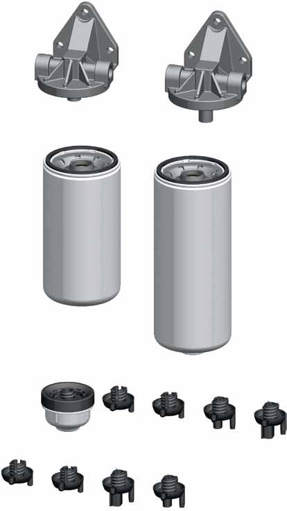 FUEL FILTRATION Fuel Flow Range: up to 250 gph / 946 lph Operating Pressure 0-100 psi (690 kpa) without bowl Fuel Heads & Filters Filter Dia. 118 MM (4.65") x 1 1/4-12 Head Part No.