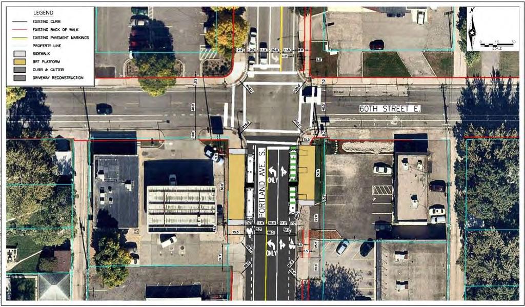 Notes and Discussion RECOMMENDED D Line Station Plan: Portland & 60th Street Project coordination: Planned bicycle & pedestrian improvements (Hennepin County) This station recommendation was