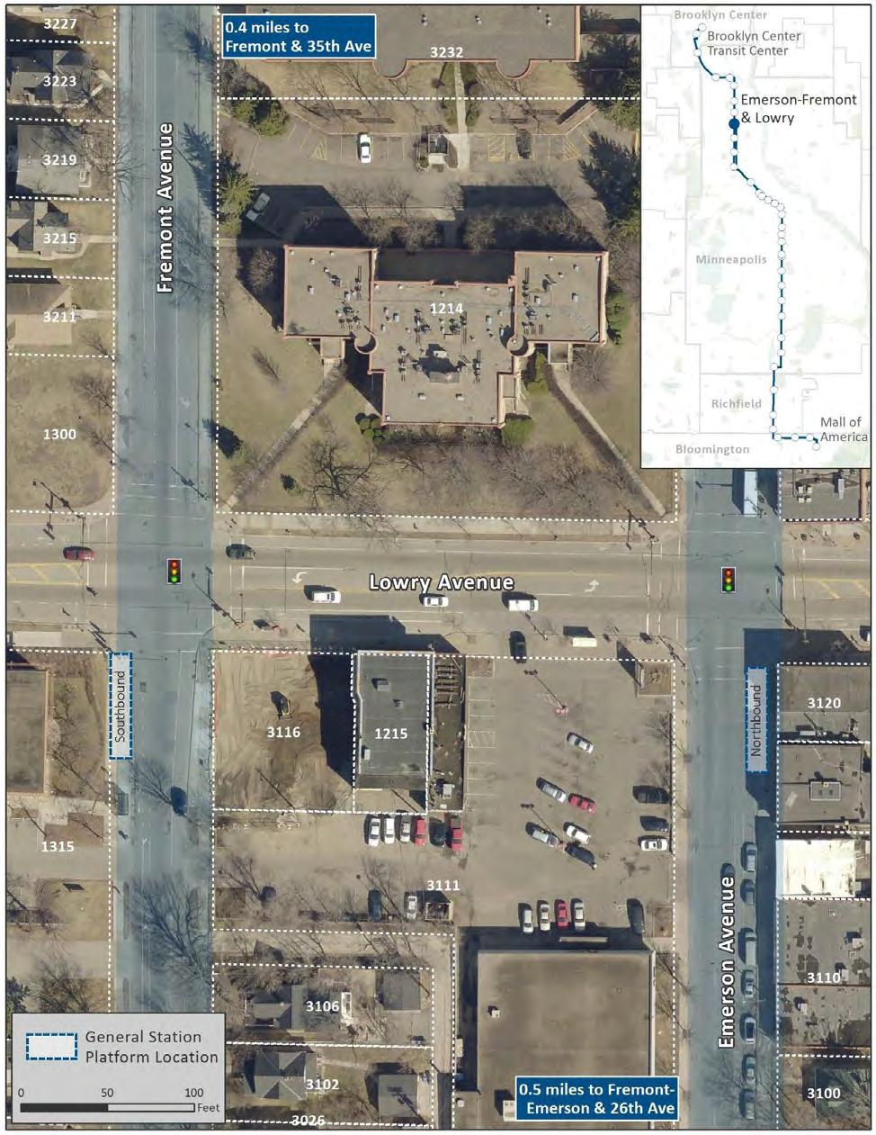 Figure 26: Recommended station location - Emerson-Fremont &