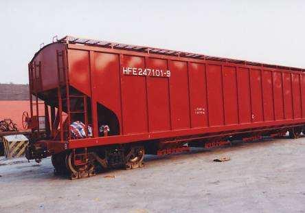 Type HFE Grain Hopper Wagon for Brazil Tare weight Loading capacity 24.7 t 75.