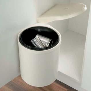 Single waste bin, capacity 1 litres Carcase width: Min.