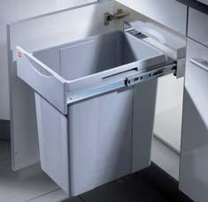 white White Stainless steel 02.62.710 02.62.014 Single waste bin, capacity 40 litres Carcase width: Min.