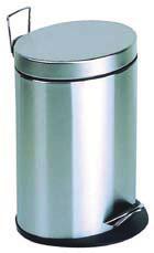 Step waste bin : Stainless steel housing and lid, removable plastic bin black Version: Lid with
