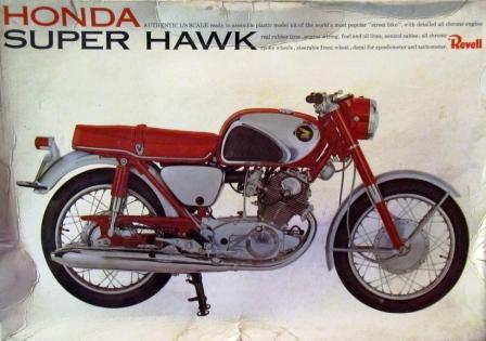 For the Modeler: This review covers the Revell ORIGINAL 1966 release of the Honda Super Hawk motorcycle in 1/8 scale.
