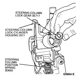 Coat steering column lock gear with Ignition Lock Grease F0AZ-19584-A or equivalent meeting Ford specification ESA-M1C232-A. 17.