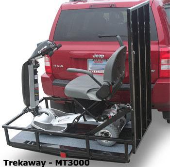 TrekAway - MT3000 (Hitch Mounted Carrier with 4' Ramp) Welded Construction for Superior Strength; No Assembly Required Little or No Maintenance Made with a Steel Underframe for Greater Weight