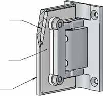 How Portals Hinges are Different: Clamps Scallop minimizes wall to Glass gap Gasket adhered to Hinge Leaf Integrated Gasket Scallop minimizes wall to Glass gap Hinge Leaf