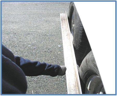 Multi-Axle Trailer Axle Alignment Check In the case of a multi axle trailer, you are looking for all of the bulges of the tires to make contact with the straightedge, or to be very close, say within