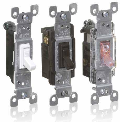 A RESIDENTIAL TOGGLE Toggle Traditional AC Quiet Toggle Switches Sample Toggle Switches Shown Color Choices White