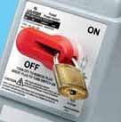and IEC watertight standards Red pistol grip handle provides visual confirmation of switch s status Circuit identification pad for means of identifying specific equipment loads Pre-wired grounding