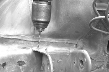 1/8 inch drill bit 3/8 or 1/2 inch pilot point drill bit 3 Begin by center punching all the spot-welds