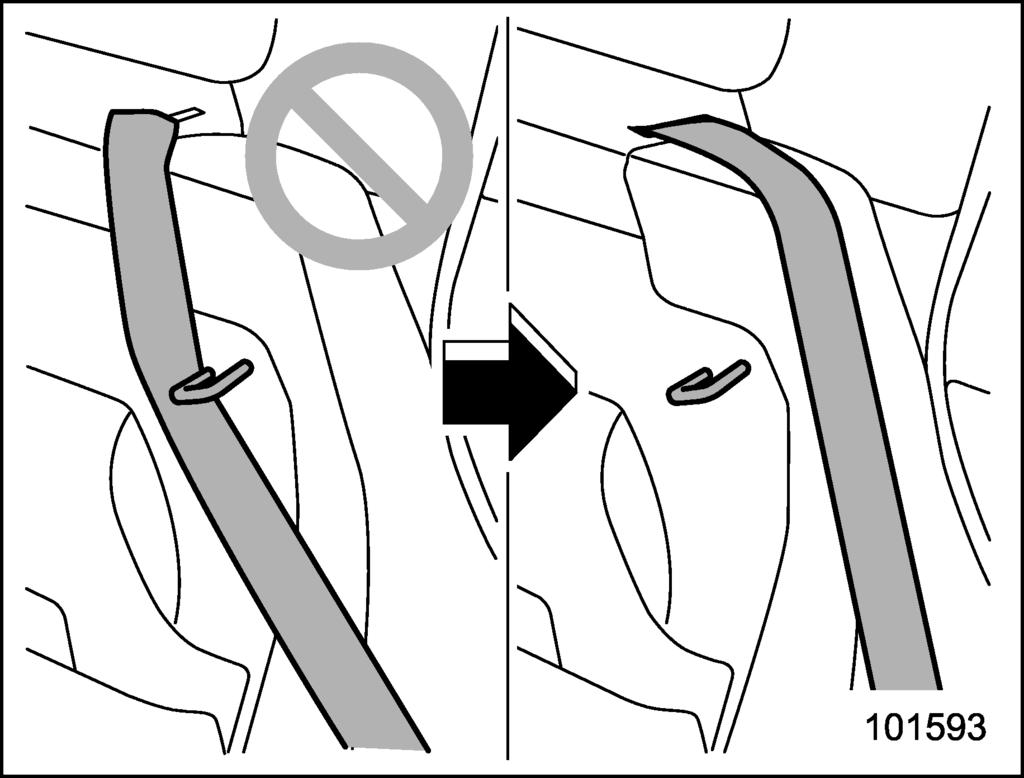 1-10 Seat, seatbelt and SRS airbags/rear seats When you return the seatback to its original position, check that the unlocking marker on the lock release knob is not visible.