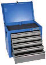 each drawer: 30kg 620556 690 355 394 2600 K 620420 690 355 394 24800 K Tool chest Eurostyle - 3 compartments cover with lock, when the cover is closed the drawers