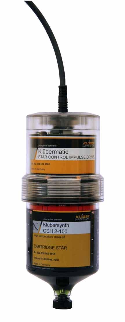 Klübermatic STAR CONTROL IMPULSE Individualised automatic relubrication using an external control unit Precise lubricant supply Constant and temperatureindependent The Klübermatic STAR CONTROL