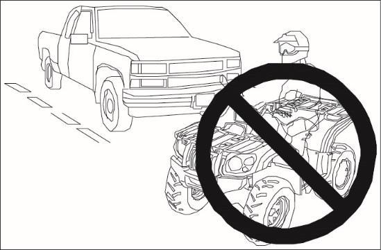 Driving on paved surfaces greatly affects how an ATV handles, which can result in loss of control and/or an accident.
