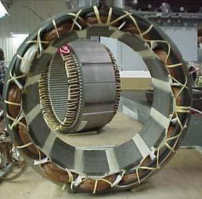 Figure 4: Wound laminated stator. There will be some slight differences between the laminated design and the SMC design these are shown with several other physical parameters in Table 1.
