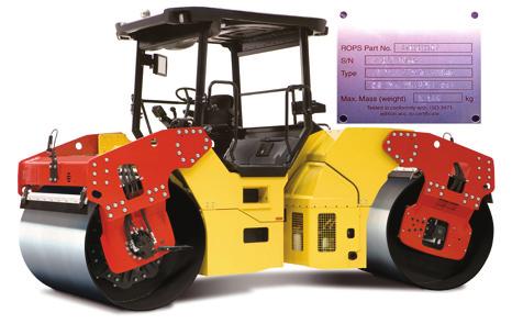 Roll-over protective structure (ROPS) Rollers and compactors must have a structure which protects the operator from