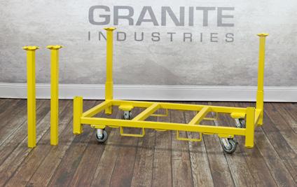 67136 5 casters; 2 swivel, 2 fixed Stack up to 3 high, do not exceed 1,500 lbs on casters For increased