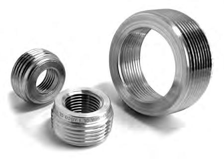24 Flexible Cord Rigid - IMC Conduit Aluminum Reducing Bushings Size Range 3/4x1/2 to 2x1-1/2 Threaded for Rigid / IMC Conduit NPT tapered threads Smooth internal bushing provides wire protection