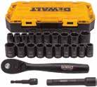 in Standard and Deep), extensions, adapters, universal joint, a ratchet, and a carrying case for your convenience.