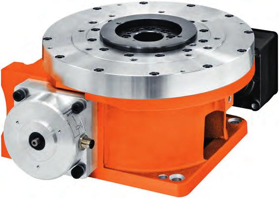 ATEX design Strengthened table top bearing and hydraulic table top clamping STRENGTHENED TABLE TOP BEARING For partial loading or for rotary machining to absorb the highest tilting moments Higher