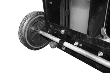 Place the axle against the frame on the generator as shown. 5.