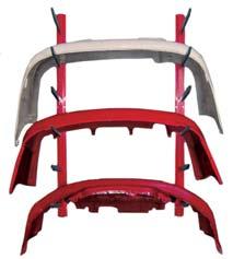 The rack can also be used to store regular rims or wheels. The single row model includes a wall spacer, and the double row model includes a unit spacer.