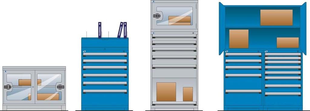 CABINETS FOR SPECIALIZED TOOLS Cabinet Accessories Vertical Security Bar Locks all, or a section of the cabinet drawers with a padlock.