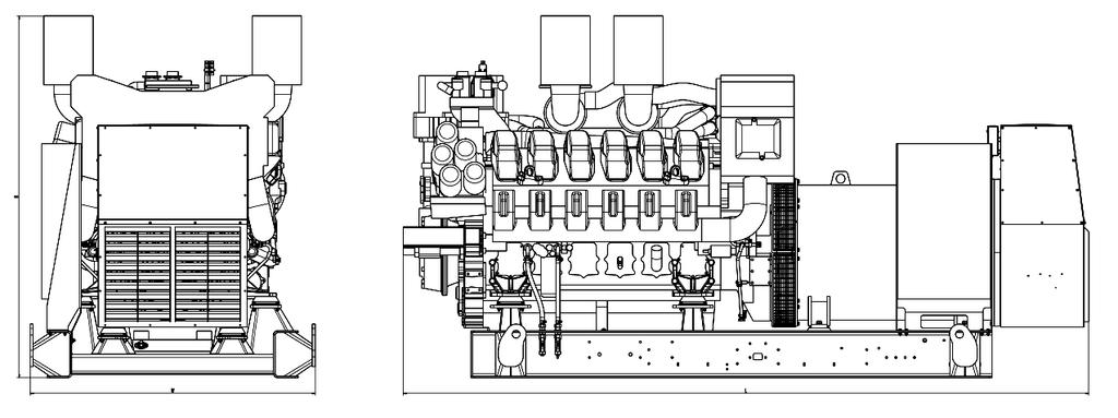 6 / / / DS01650D5S / 50 Hz / 380V - 11kV WEIGHTS AND DIMENSIONS Drawing above for illustration purposes only, based an standard open power 400 Volt engine-generator set.