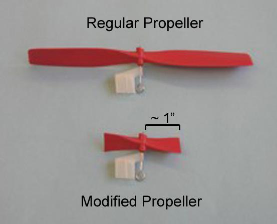 ~ Directions for Air Trolley Construction ~ Modified propeller: Use scissors to cut the blades to about 1 in length.