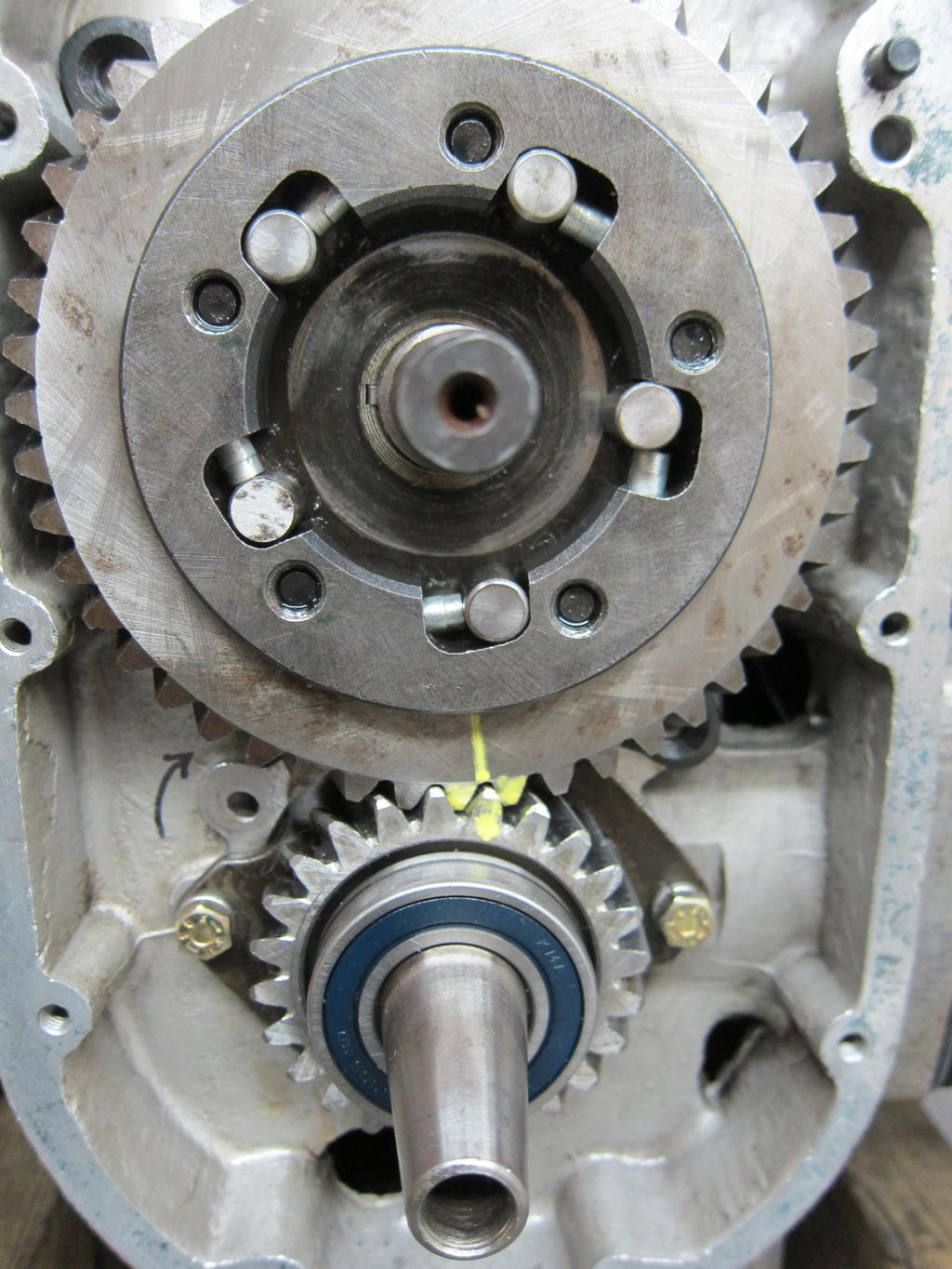 Figure 15 - Timing marks highlighted with paint (starter gear removed)