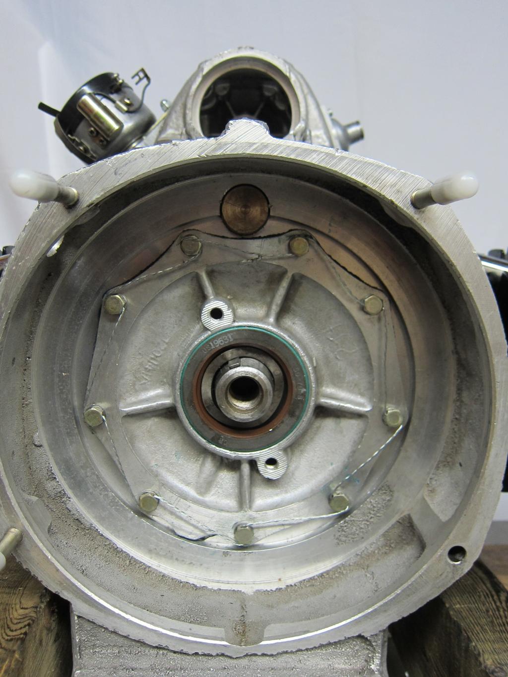 Figure 5 - Rear crankshaft bearing plate showing safety wire