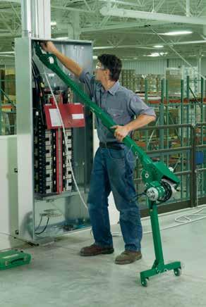 Cross Tube provides a solid base for setup and during pull. Integral Motor designed specifically for cable pulling applications. Circuit Breaker stops the puller motor if it becomes overloaded.