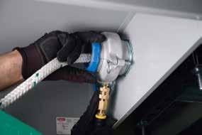 Eliminates the need for a person to place their hands near the point where the cable enters the conduit or duct. Eliminates the mess and slippery surfaces associated with manual cable lubrication.