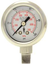1 Grade B Elite 150 Stainless Elite 150 series stainless internal gauges have a 304 stainless steel case and 316 stainless steel internals, Silicone fill for use in harsh environments.