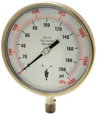 1 Grade A Elite 600 Stainless - NACE WGI Elite 600 series pressure gauges have a 304 stainless steel case for use in harsh or corrosive