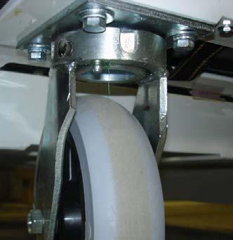 D) Lubricating the wheels and swivels The wheels and swivels should be lubricated on a yearly basis with a good quality
