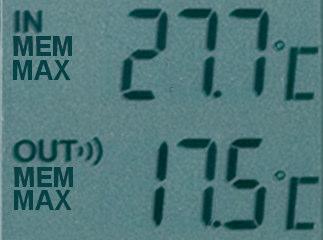 DISPLAY OUTDOOR TEMPERATURE ( C/ F ) WITH MAX/MIN MEMORY DISPLAY ACCUMULATED RAINFALL ( mm/inch ) FOR SELECTED