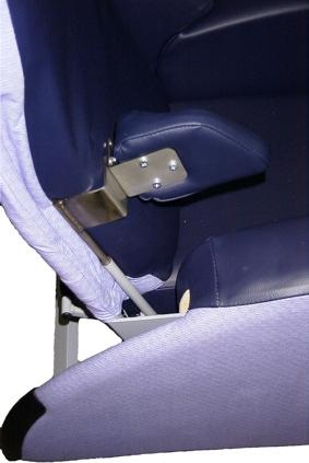 The triangular side panels can be removed (by undoing 2 x M8 screws each side of the chair back).
