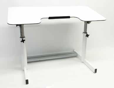 HEIGHT & ANGLE ADJUSTABLE Lightweight yet stable, this sleekly designed desk is sturdy and fits easily through