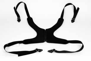 STANDARD X CHEST HARNESS (4-POINT) Description: Padded chest support with 4 anchor points With or without zip fastener Neoprene padding (3/8") and bias binding for superior strength End-fitting
