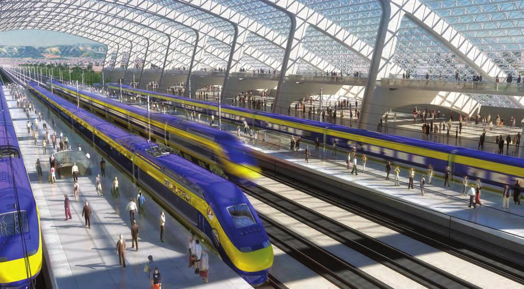 Artist Rendering of Interior of Typical Large High-Speed Rail Station in California (Source: CHSRA) which will allow for a single-seat ride between the San Fernando Valley and San Francisco via a