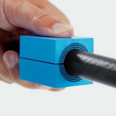 Our sealing modules have removable layers enabling a perfet fit to ables and pipes of