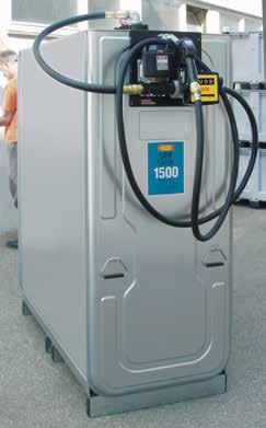 Diesel filling stations with UNI -Tanks [PG 4] Single tank from HDPE with integral galvanised sheet steel bund and foot pallet standard accessories: filling level