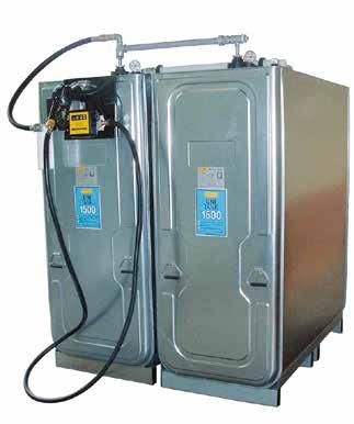 Stationary tank systems for diesel Diesel filling stations with UNI -Tanks [PG 4] Basic package 1,000 l comprising: UNI-Tank 1,000 l (order no. 7380) electric pump 230 V, approx.