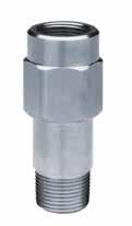 Materials Body: Zinc/aluminum (44) aluminum nickel-plated (44N) Spring: Steel Guide: Ceramic-filled plastic Adaptor: Steel zinc- plated Inlet and Outlet Size: 3/4" NPT 44-0044 44N-1044 OPW 44 and 44N
