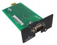 to the UPS through TCP/IP protocol and Internet; Support remote safe shutdown; Provide an extended net port, cascade-connect at most eight temperature humidity sensors RS485 card UF-RS485 Be used to
